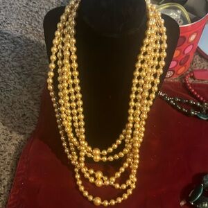 New 5 strand glass pearls necklace